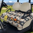 thumbnail image 3 of Whosucclay Geometric Color Block Foldable Golf Cart Seat Covers, 4 Convenient Pockets Quilted Golf Cart Seat Towel Blanket Covers for Club Car, 3 of 9