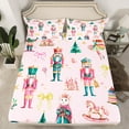 thumbnail image 2 of Feelyou Kawaii Pink Nutcracker Full Size Sheets, Christmas Princess Bowknot Bed Sheets, Teen Kid Child Sheet Sets, Ultra Soft Home Decor, 4pcs, 2 of 7
