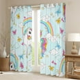 thumbnail image 2 of YST Unicorn Curtains&nbsp;&&nbsp;Drapes for Girls Kids,Teal Pink Butterfly Rainbow Blackout&nbsp;Curtains,Cute Love Heart Unicorn Window&nbsp;Curtains,Cloud Star Starry Sky Window&nbsp;Treatments, 2 of 6