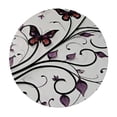 thumbnail image 4 of BANET Purple Round Table Cloth, Violet Tree Swirling Lilac Blooms with Butterfly Ornamental Plant Graphic, Indoor Dining and Outdoor Use, Fits Round Table, 46"-50, 4 of 8