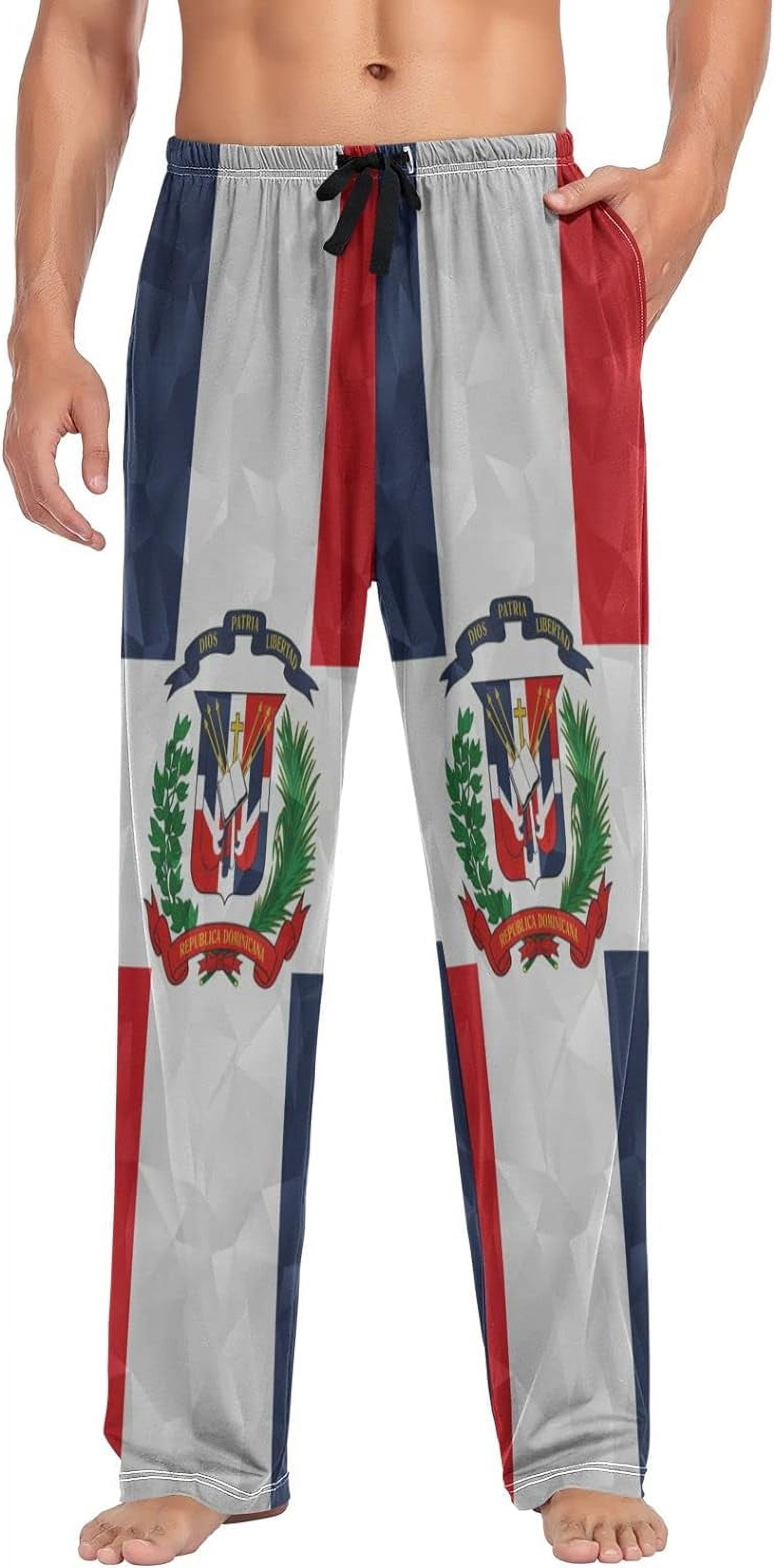 Top-kevin Multi- Dominican Republic Flag Men's Pajama Pants