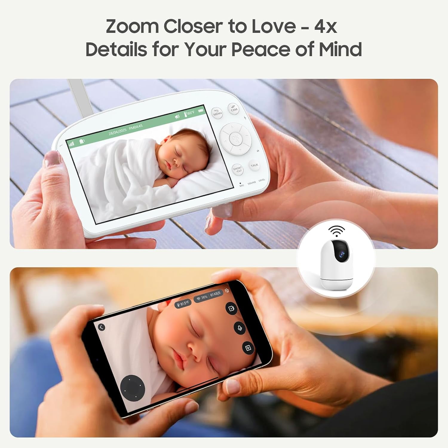 BOYOU 5.5" 1080P Smart WiFi Baby Monitor with Pan-Tilt Camera