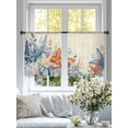 thumbnail image 4 of Orange Blue Starfish Coastal Sheer Curtains 54 Inch Length 2 Panels for Living Room, Summer Beach Eucalyptus Rustic Voile Kitchen Curtain Set, Luxury Privacy Drapes Window Treatment for Bedroom, 4 of 7