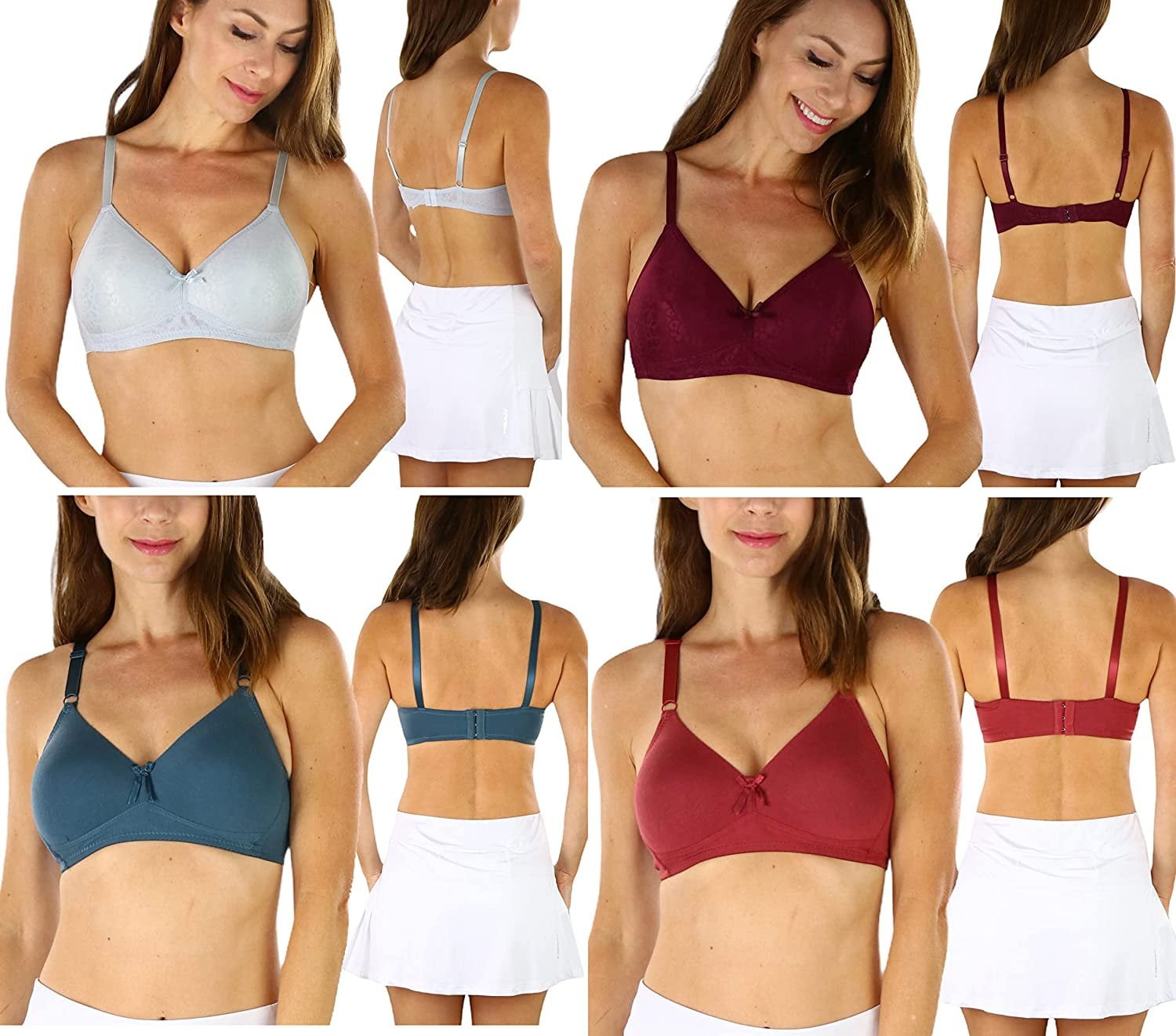 ToBeInStyle Women's Pack of 6 Random Assorted Print Wireless Bras - Assorted - 40C