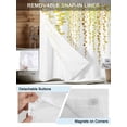 thumbnail image 5 of No Hook Shower Curtain with Snap-in Liner, Sage Green Polka Dots Waterproof Fabric Bathroom Curtains, Vintage Abstract Art Watercolor Bath Curtains & Mesh Top Window 72"x78" Long, 5 of 9