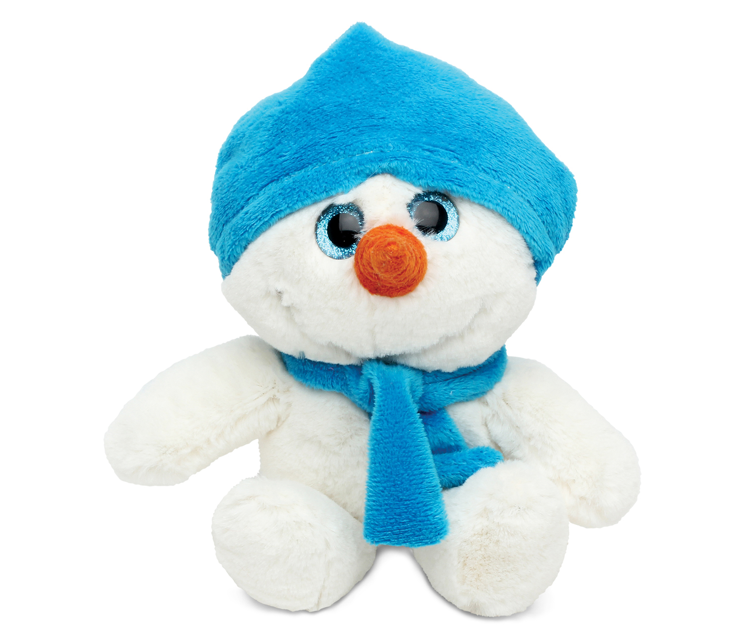 DolliBu Plush Snowman Stuffed Toy Soft Fur Huggable Snowman, Adorable Decorative Platytime