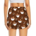 thumbnail image 4 of Uemuo Sloths Need More Coffee Pattern Women's Athletic Shorts High Waisted Running Shorts with Liner Pockets Gym Elastic Workout Shorts-Large, 4 of 9