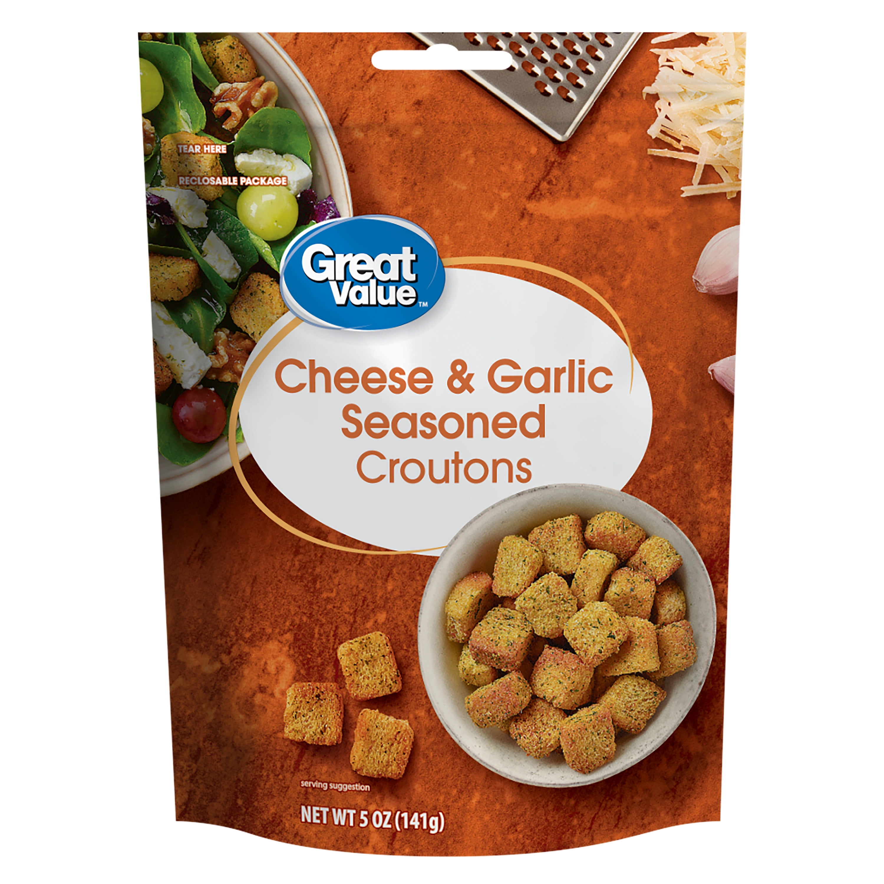 Great Value Cheese & Garlic Seasoned Croutons, 5 oz