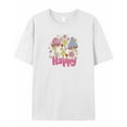 thumbnail image 5 of T Shirts for Women Short Sleeve Cotton Crewneck T-Shirt, Happy Blue Pink Mushroom Daisy Tee Tops Casual Basic T-Shirts, XS-5XL White XS, 5 of 7