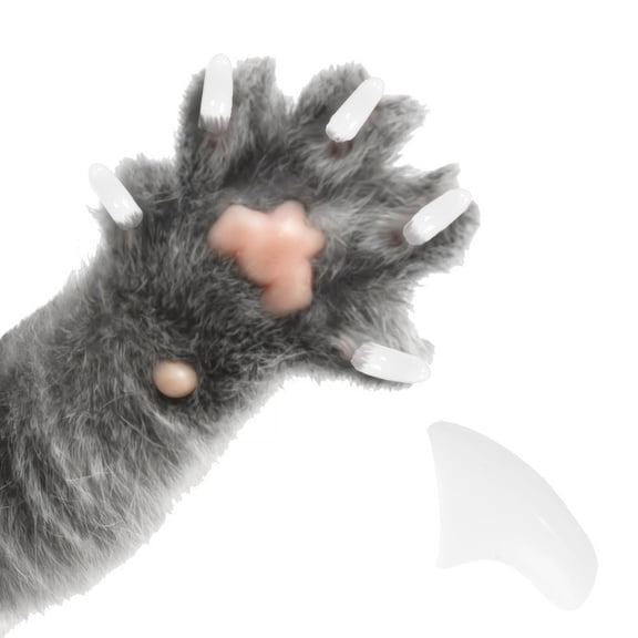 Pretty Claws Snow White Nail Caps for Cats - Medium Size - 60 Pack ~ Stylish