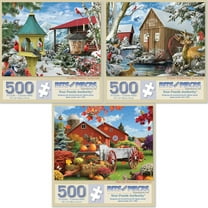 Bits and Pieces Jigsaw Puzzles for Adults Seasons Jigsaw Puzzle Bundle 500 Piece Value Set of Three 18" x 24"