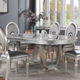 thumbnail image 5 of Furniture of America Arena Solid Wood 5-Piece Dining Set in Silver, 5 of 6