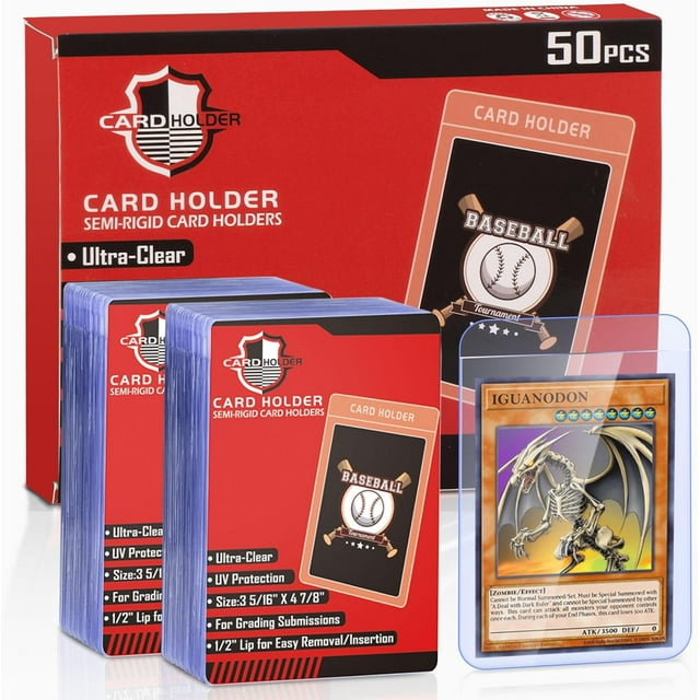 Xianyou-porte-Cartes Semi-Rigide pour Cartes à Collectionner, Pochettes pour Cartes Penny avec Protecteur de Carte de Baseball 1/2 Pouces pour PSA, SGC, BGS, CSG Cartes Classées, Adapté pour Baseball, Trading, Cartes de Sport (50c)