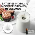 thumbnail image 3 of Zulay Kitchen Milk Frother with Batteries 4pcs Duracell Included - Handheld Milk Frother Wand Drink Mixer for Coffee, Latte, Cappuccino, Tea, Hot Chocolate, 3 of 6