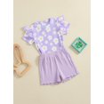 thumbnail image 4 of Musuos Toddler Girls Cute Summer Clothes Set, 6M 12M 18M 24M 3Y 4Y Short Sleeve Crew Neck Flower Print T-shirt with Solid Color Shorts, 4 of 10