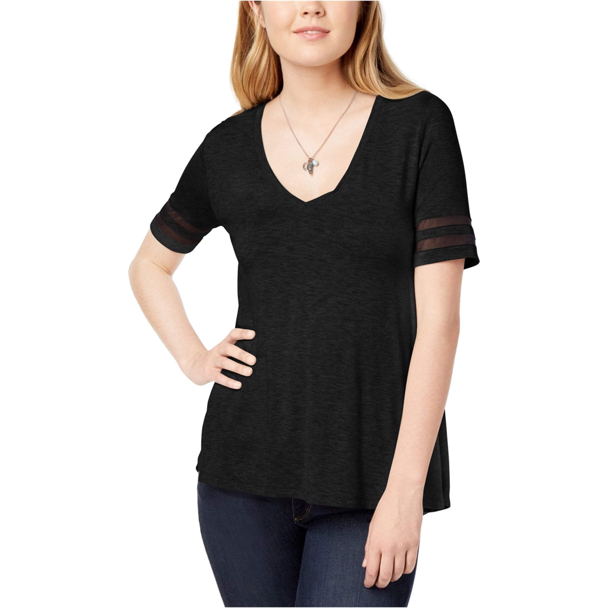 Bar III - Bar Iii Womens Illusion Varsity Basic T-Shirt - Walmart.com - Walmart.com