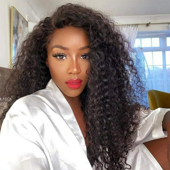 Deep Wave Lace Front Wig, Human Hair, 180 Density, HD Full Lace Front Wig, Curly Human Hair Wig with Baby Hair for Women