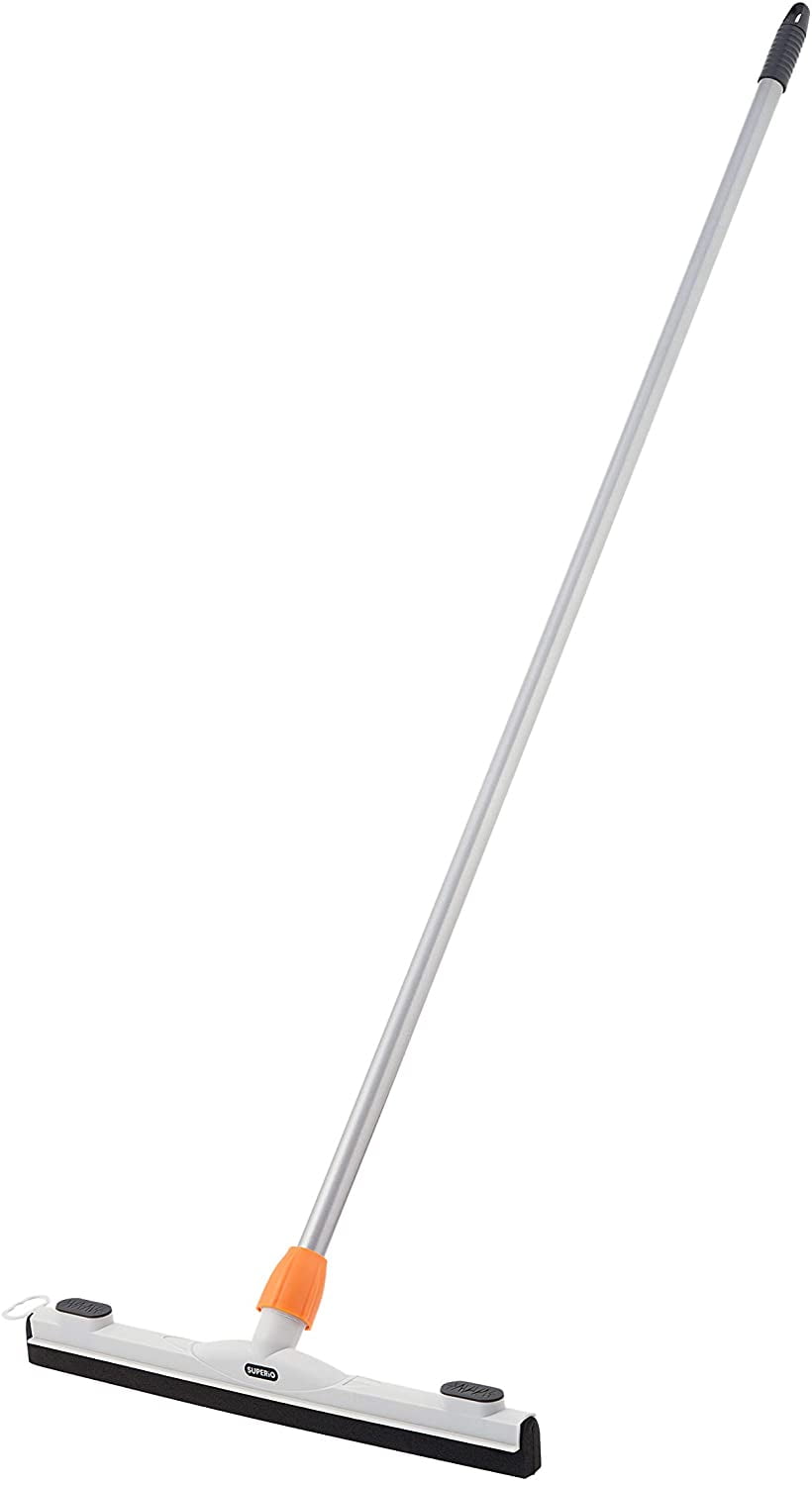 Superio 18” Foam Floor Squeegee, with 48” Metal Handle, Wipe and Dry Washing Floors