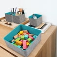 thumbnail image 5 of Welaxy Felt Office Drawer Organizers deep Bins Draw Organiser Felt Storage bin Drawers dividers Boxes for Desktop 5-Pack (Turquoise), 5 of 7