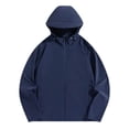 thumbnail image 3 of Zivyakyron Lightweight Men's Rain Jacket Athletic Windbreaker Long Sleeve Quick Dry Zip up Hooded Loose Solid Jacket Blue M, 3 of 10