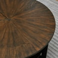 thumbnail image 4 of JESONVID 35" Round Coffee Table, Solid Wood Coffee Table with Storage, Modern Farmhouse Coffee Tables for Living Room(Brushed Brown), 4 of 8