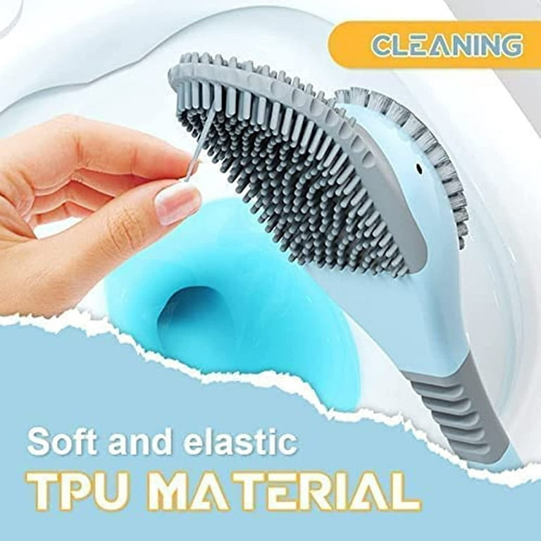 Home Flexible Bending Soft Brush Kitchen Sink Cleaning Brush Corner  Scrubbing 360 Degree Toilet Clothes Washing Brush with Hook