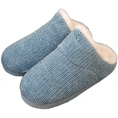 

PIKADINGNIS Warm Knitted Fleece Plush Slippers Women Winter Indoor Slip On Comfy Slippers Memory Foam House Shoes