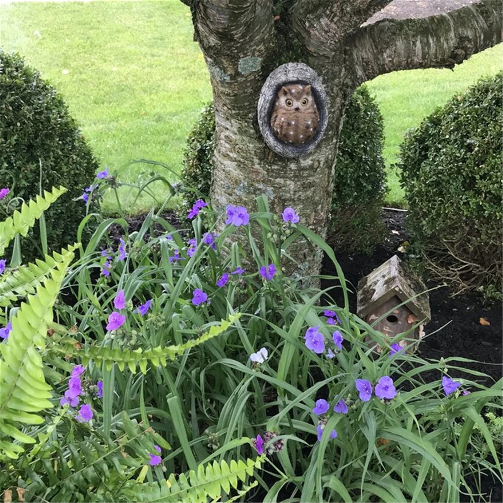 Owl Tree Hugger Garden Peeker Yard Art Outdoor Whimical Tree culpture Garden Decoration Owl tatue Figurine Holiday Ornament