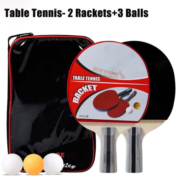 Indoor 2 Player Professional Table Tennis Racket 2PCS Paddle Bat 3Balls