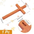 thumbnail image 2 of Adorno colgante de madera hecho a mano de 25,5 x 13 x 2 cm para la iglesia, ideal para la oración en la pared de la sala de estar o fiestas de Pascua. Color naranja., 2 of 6