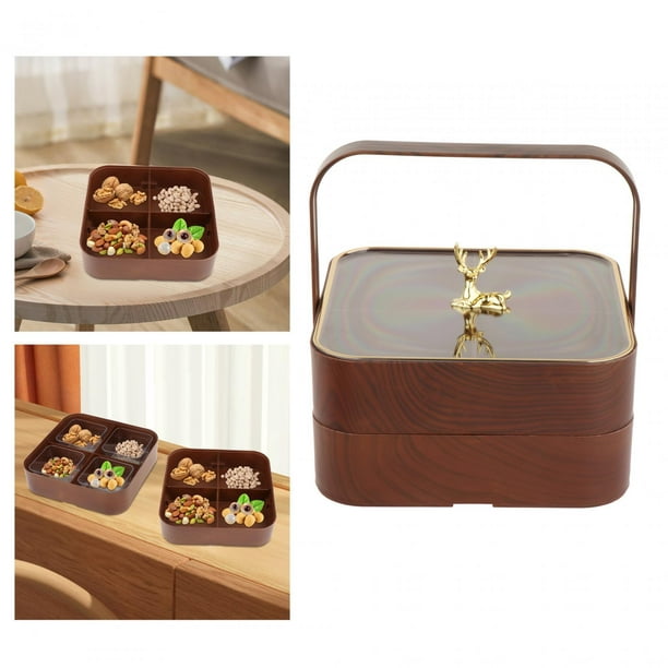 Dried Fruit Tray with Cover Dried Fruit Snack Candy Tray for Nuts Small  Items E 