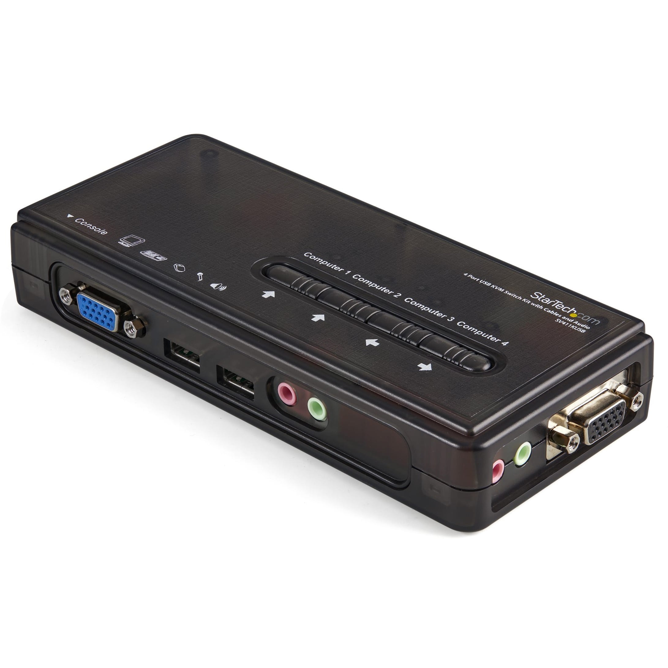 StarTech SV411KUSB 2 Port USB KVM Switch w/ Audio & Cables Walmart