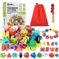 thumbnail image 1 of Perlas de madera para enhebrar números del alfabeto BMTOYS de Lacing Toy, 1 of 7