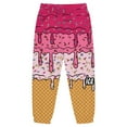thumbnail image 4 of LIIPEE Girls Boys Jogger Pants Waffle Ice Cream Printed Stretch Elastic Waist Sweatpants Trousers With Pockets Kids Versatile Riding Pants,Red,6-7 Years, 4 of 4
