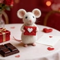 thumbnail image 2 of QenASHaing Needle Felted Mouse, Valentine's Day Gift, Charming Handmade Valentine Felt Mice Figurines, Felt Mouse Ornaments Tiered Tray Tabletop Decor, for Festive Home Car Decor, 2 of 11