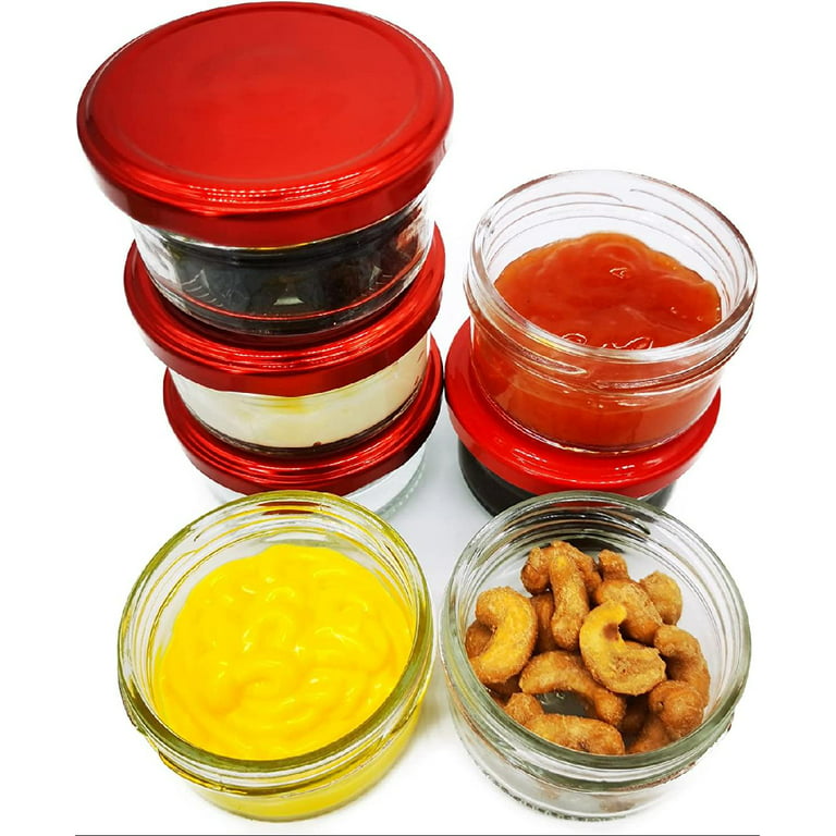EUWBSSR 6pcs Condiment Cups Containers with Lids Salad Dressing Container  to go Small Food Storage Containers with Lids 1.6 oz Reusable Sauce Cups  for Lunch Picnic Travel 