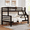 Espresso, variant on Twin over Full Wooden Bunk Bed for Teens Adults, Thick Posts, High Guardrail & Ladder, Espresso