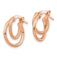 thumbnail image 2 of 14K Rose Gold Earring Hoop Women'S Textured 15.7 mm 13.2, 2 of 3