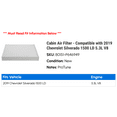 thumbnail image 2 of Cabin Air Filter - Compatible with 2019 Chevy Silverado 1500 LD 5.3L V8, 2 of 2