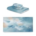 thumbnail image 2 of 3 Piece Bath Towels Set Bath Towel, Hand Towel and Face Towel for Bathroom, Gym, Hotel Watercolor Blue Butterflies, 2 of 8