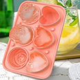 thumbnail image 2 of Molde para cubitos de hielo con forma de rosas, bandeja para cubitos de hielo con forma de corazón, molde de silicona para hielo, máquina para hacer hielo para cócteles y bebidas de whisky, color rosa, 2 of 6