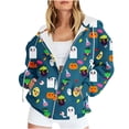 thumbnail image 1 of Chandails à Capuche Zippés pour Femmes Rabais de 50 % en Liquidation Blouse Imprimée Mode Hauts à Manches Longues Chandail Poches à Capuche, 1 of 9