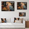 thumbnail image 4 of Designart "Vibrant Plumage Pastoral Beige Blue Parrot II" Animals Print on Natural Pine Wood, 4 of 5