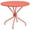 Coral, variant on Afuera Living 35.25" Round Steel Flower Print Patio Dining Table in White