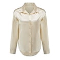 thumbnail image 1 of Yynuda Camisa ligera de satén brillante para mujer, 1 of 5