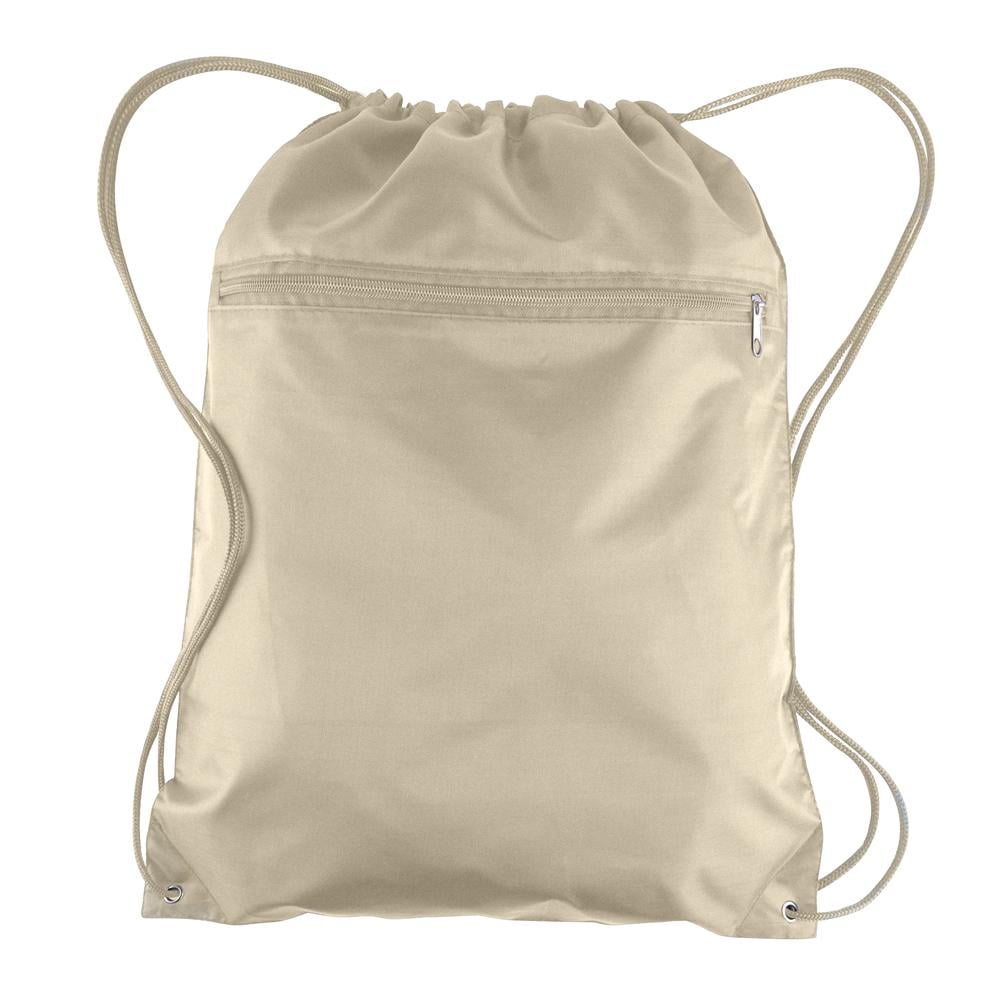 Wholesale Drawstring Bags Polyester Backpacks with Front Zipper Pocket