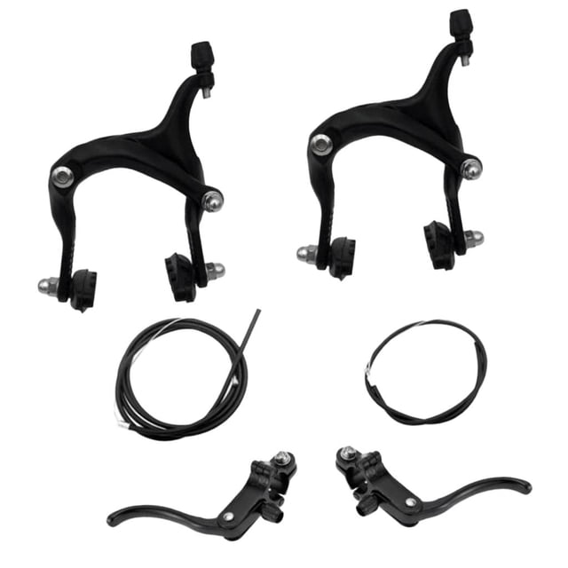 Juego de cables para palancas de freno delantero y trasero de tracción lateral para bicicleta, 61-79 mm Negro