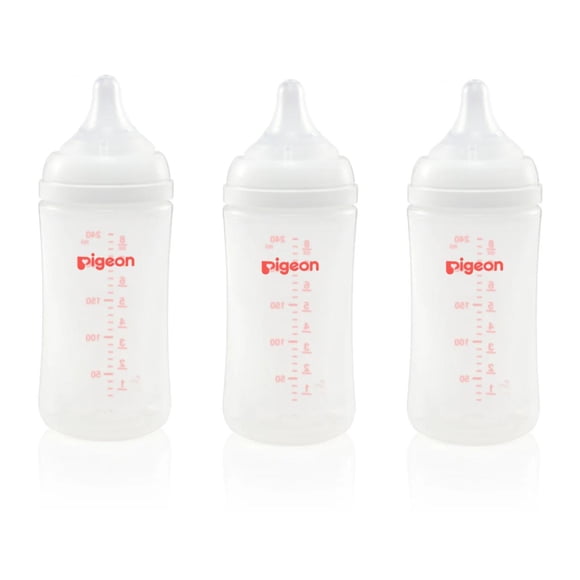Pack 3 Biberones Pigeon Softouch 240ml/8oz Anticolicos 3m+
