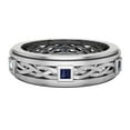 thumbnail image 4 of Wedding Bands for Men 7 MM Princess Cut Sapphire 14K White Gold 0.60 CTW, 4 of 5