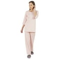 thumbnail image 5 of Inkmeso Solid Nightwear Set w/ Pyjama For Women Cotton Nightwear 2 Pcs Sleepwear, 5 of 7